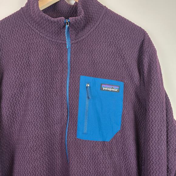 Patagonia Mens R1 Air Zip Neck Pullover Size XXL Obsidian Plum 40245 - Picture 2 of 4